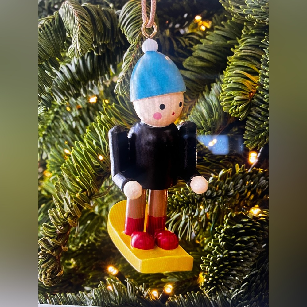 St. Jude Wood Snowboarder Ornament